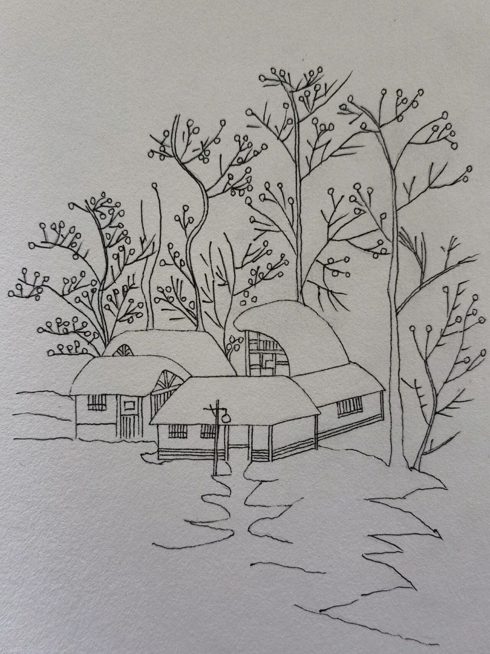 彩铅临摹:林中小屋 2023祝我们健健康康平平安安 阿泰诗126色彩铅和