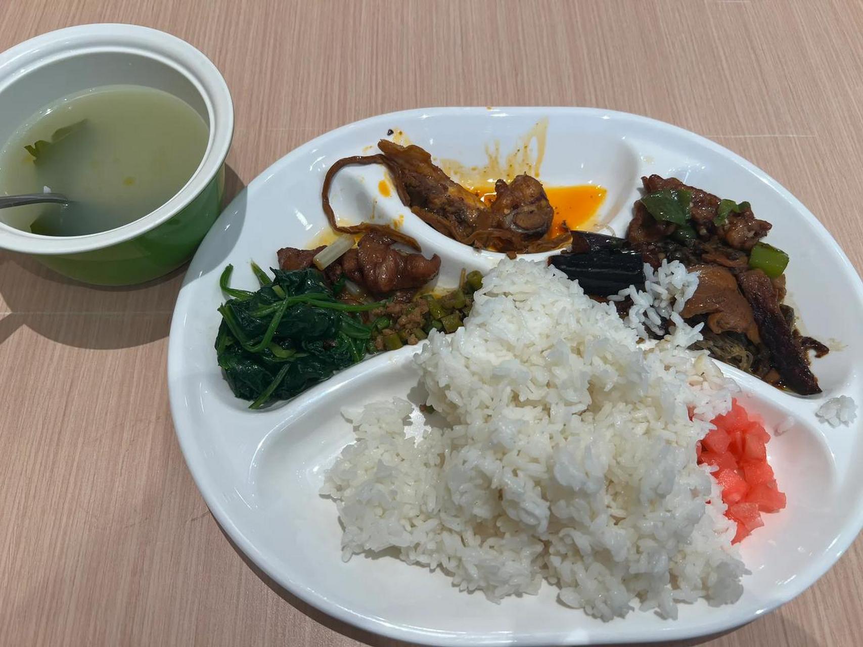 【午饭快餐】中午这一餐,在知名连锁快餐店吃,几十种现炒荤素菜任选