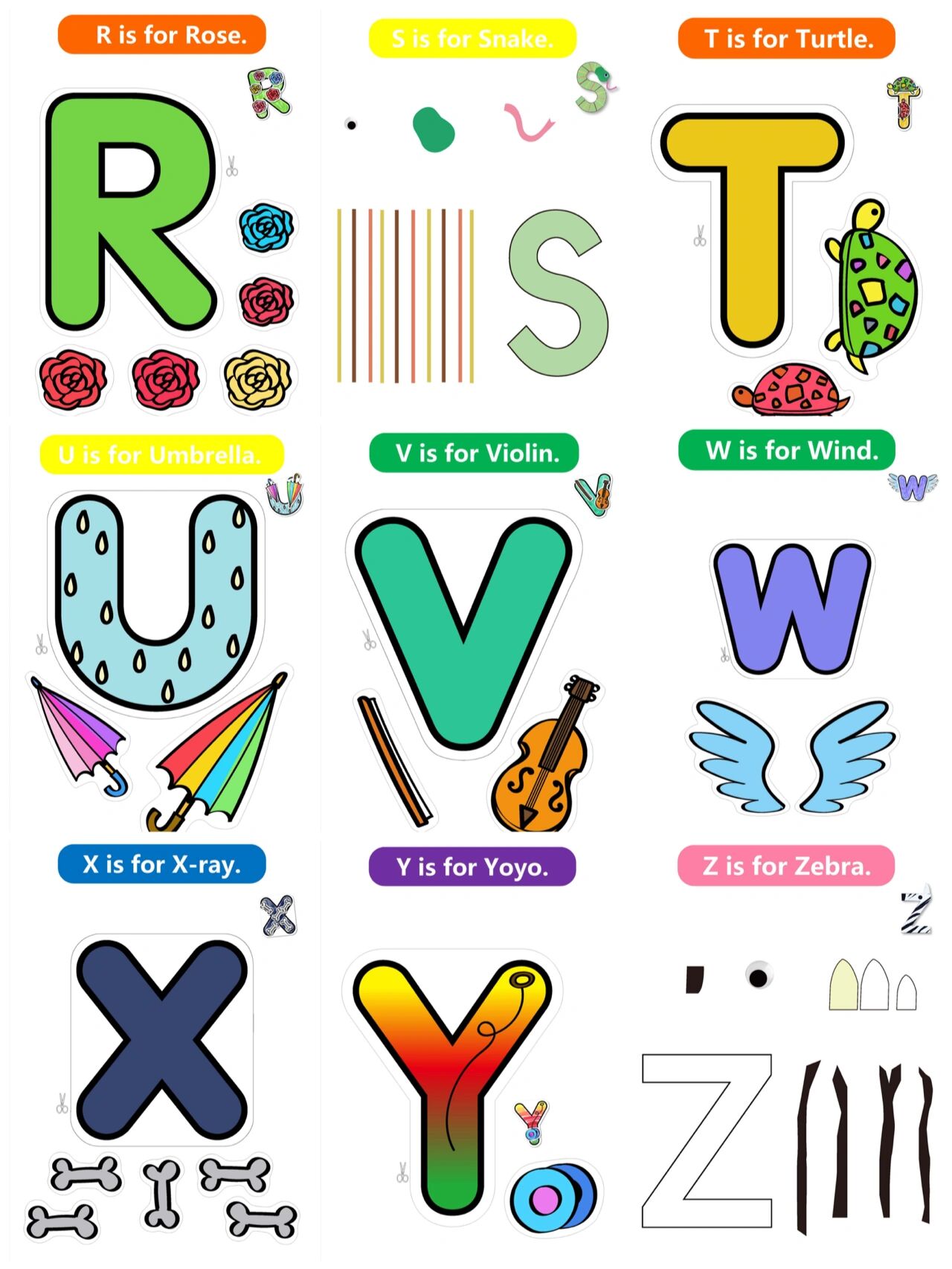 26个英文字母手工素材