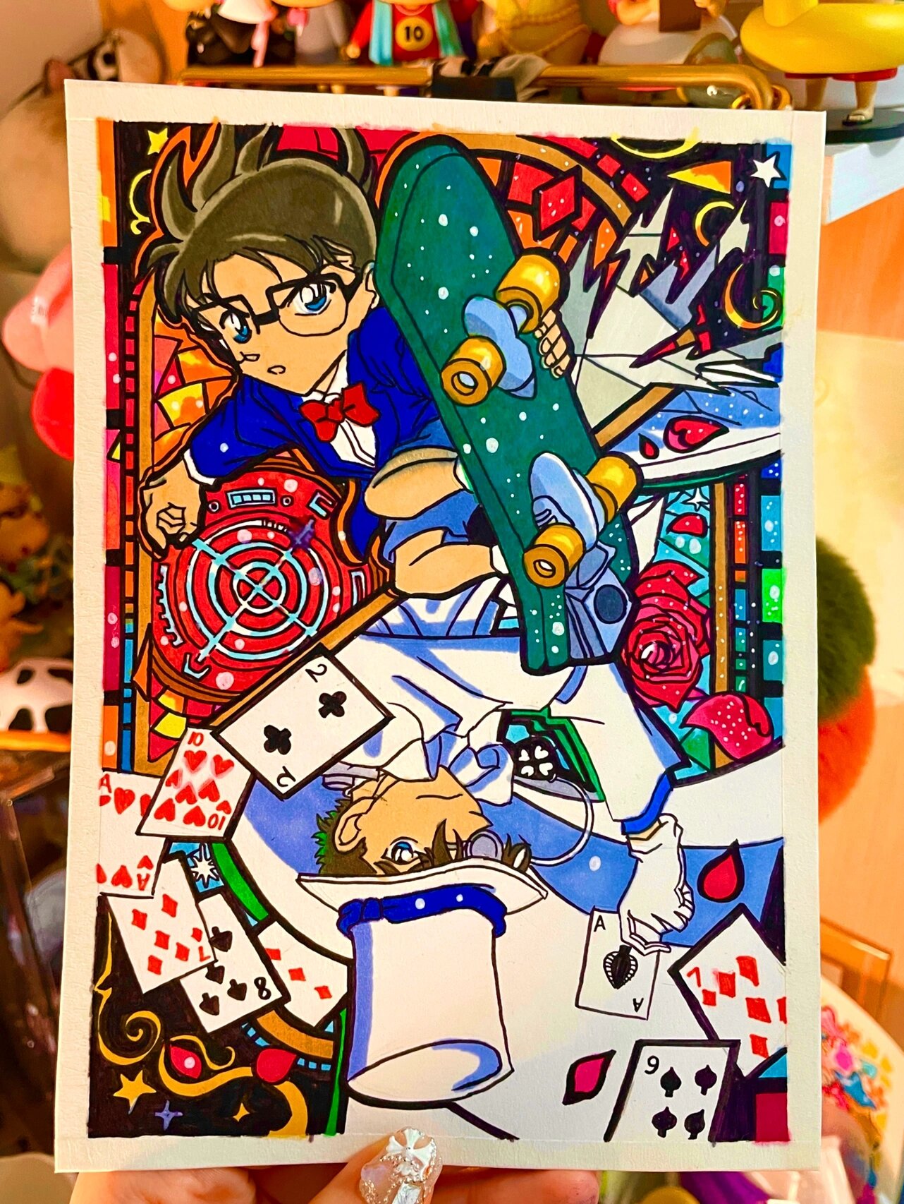 柯南and怪盗基德 手绘插画打卡 附步骤图