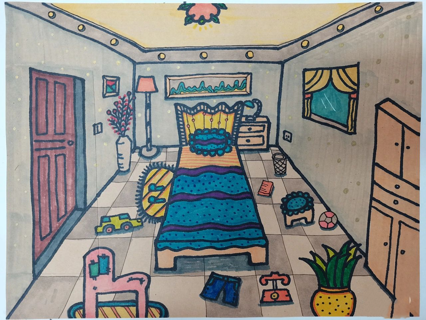 我的家 (7-9岁创意儿童画) 课题《我的家》 教学目的 1根据主题进行