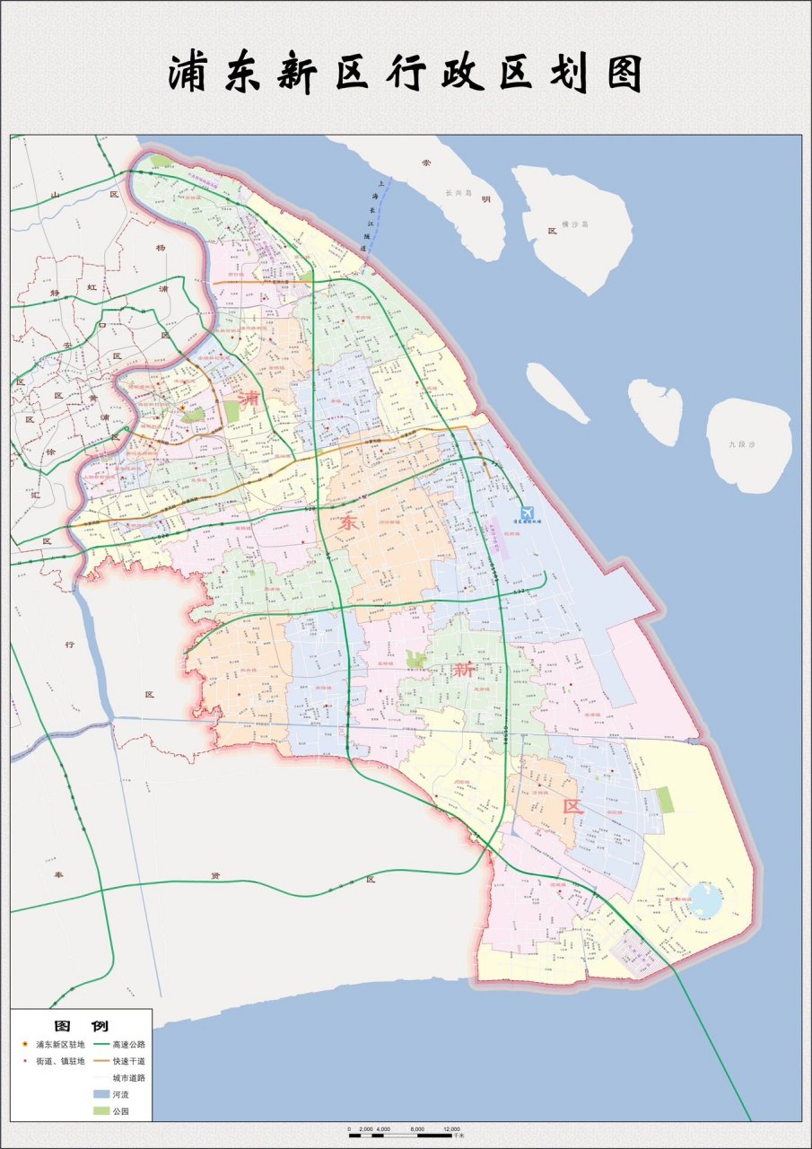 浦东新区行政区划图 浦东新区是上海市辖区.