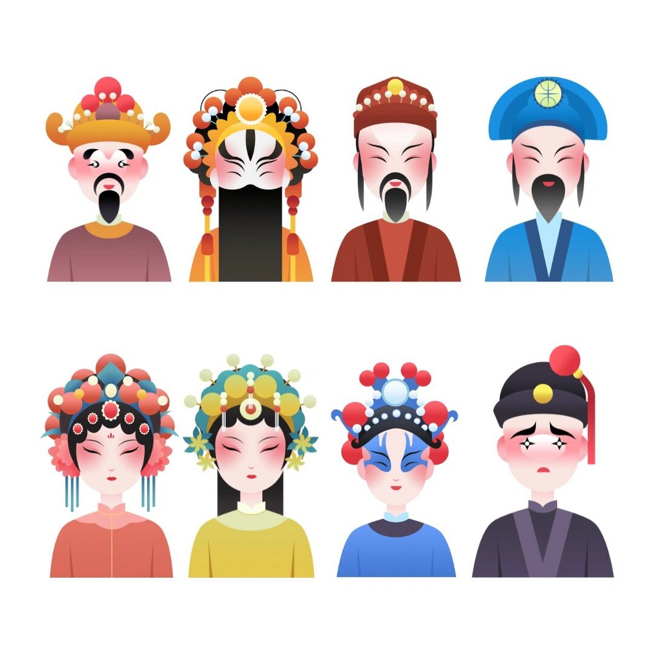 国粹京剧插画96卡通形象京剧人物形象 最开始接触京剧是我上小学的