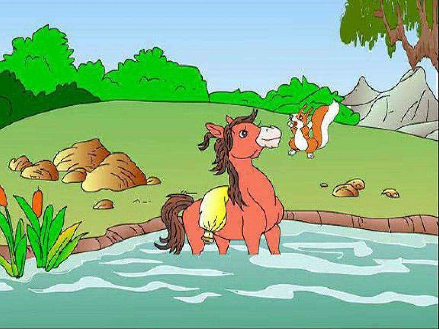 有一天,老马对小马说:"你已经长大了,能帮妈妈做点儿事吗?