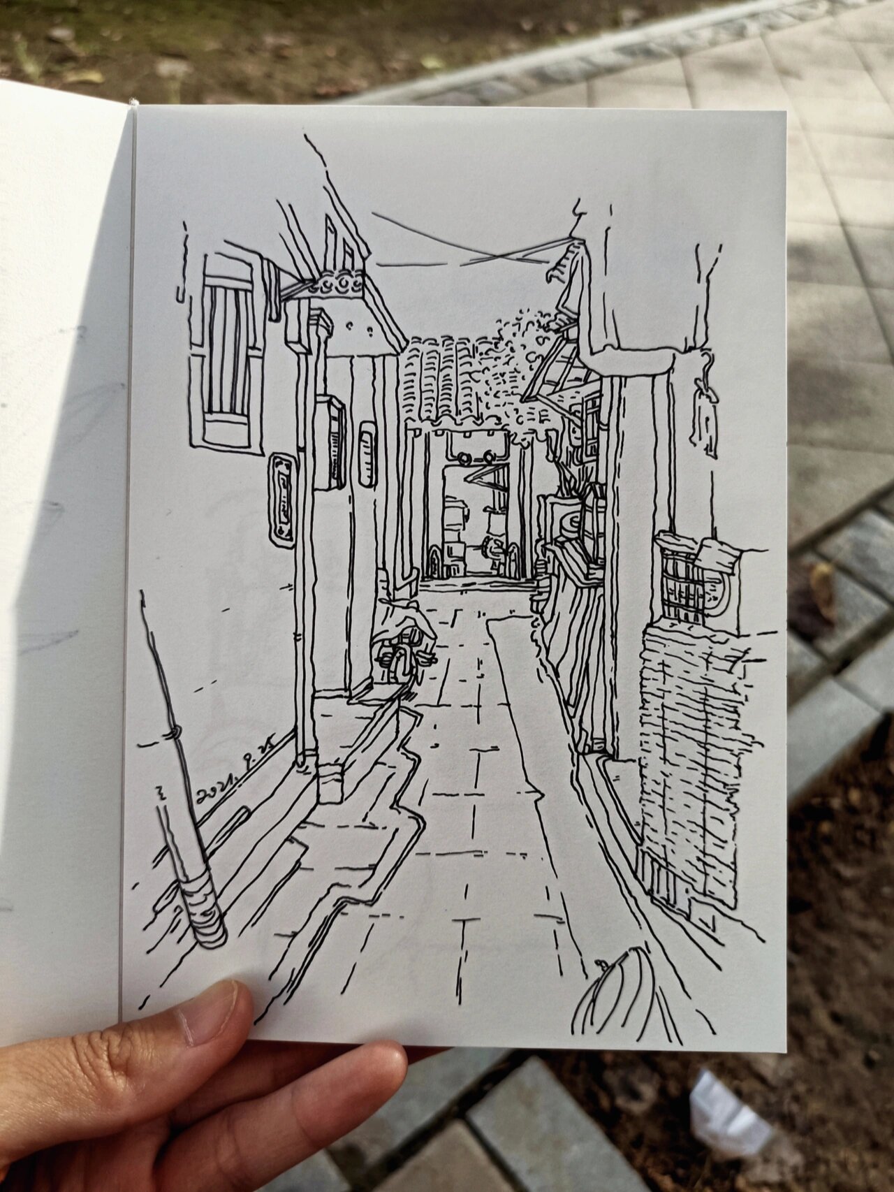 十分钟小速写-老北京胡同线性速涂