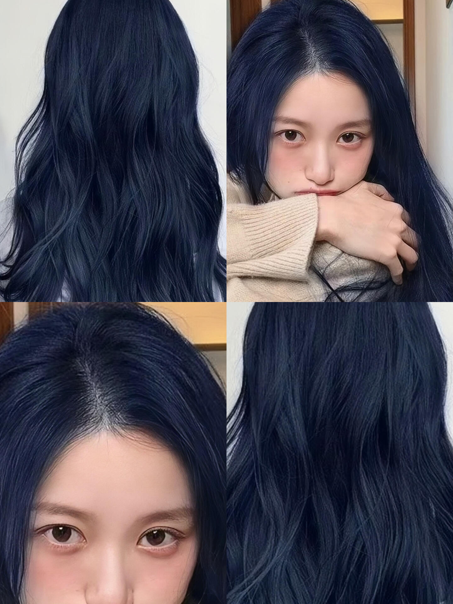 质感低调发色,鸢尾蓝褪色后也超好看∽ 鸢尾蓝变成闷青色,闷青色背缮