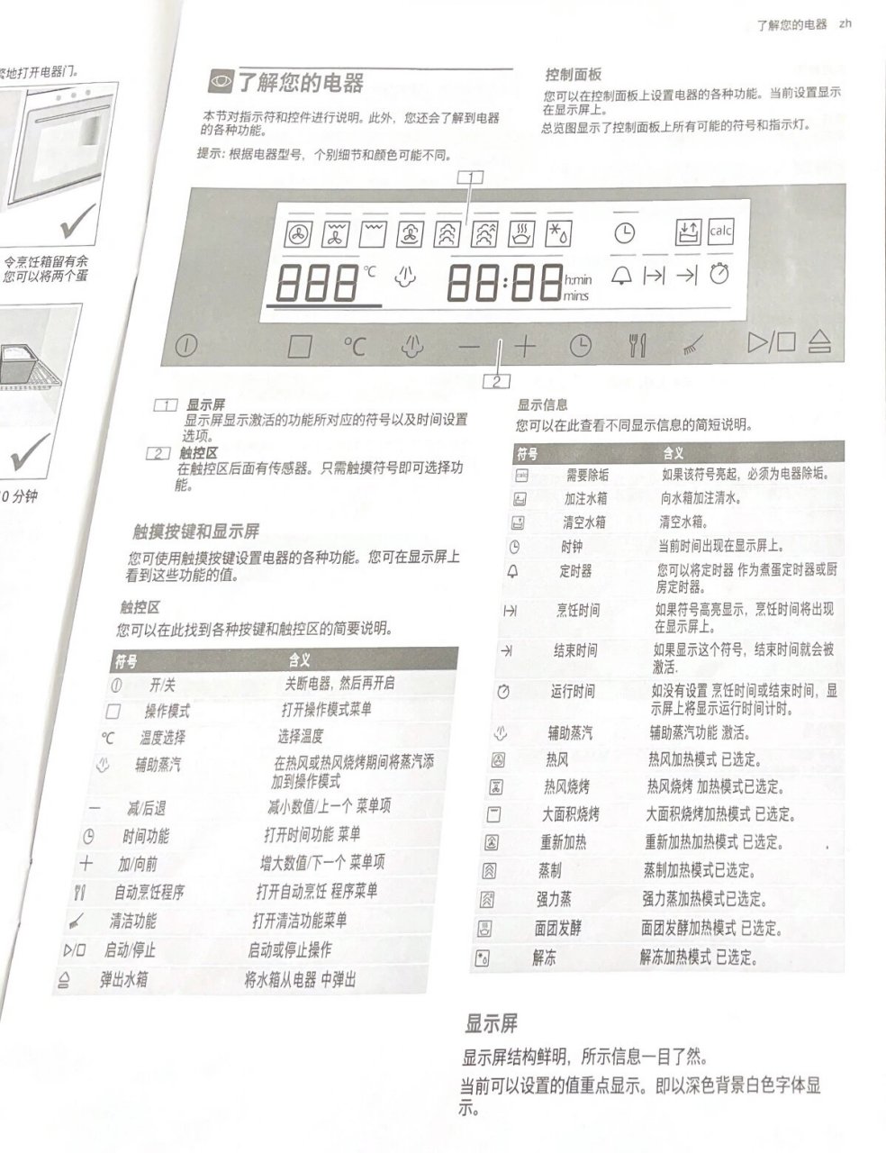 西门子烤箱图标解释图片