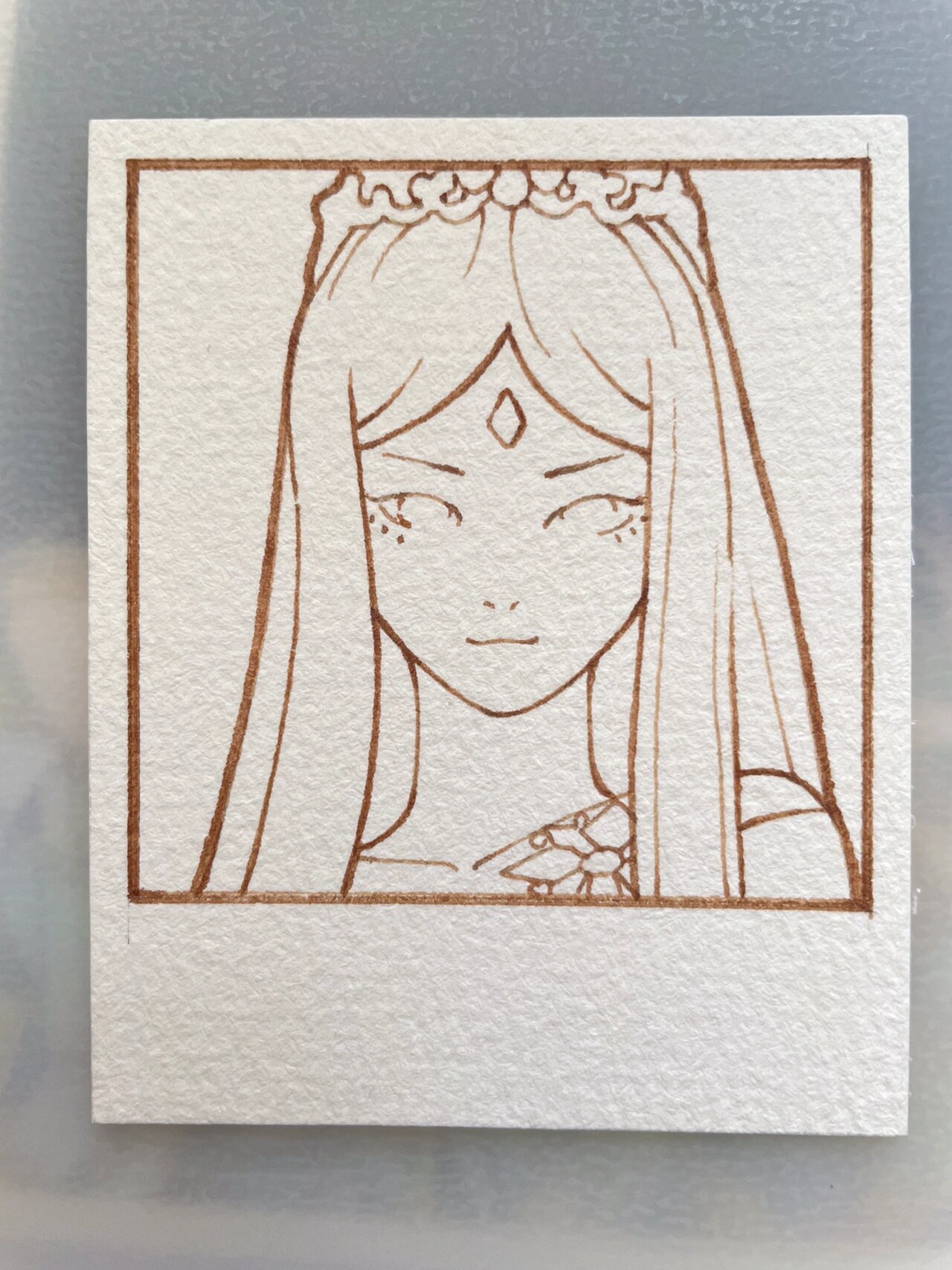 钢笔淡彩叶罗丽|冰公主|附线稿过程图