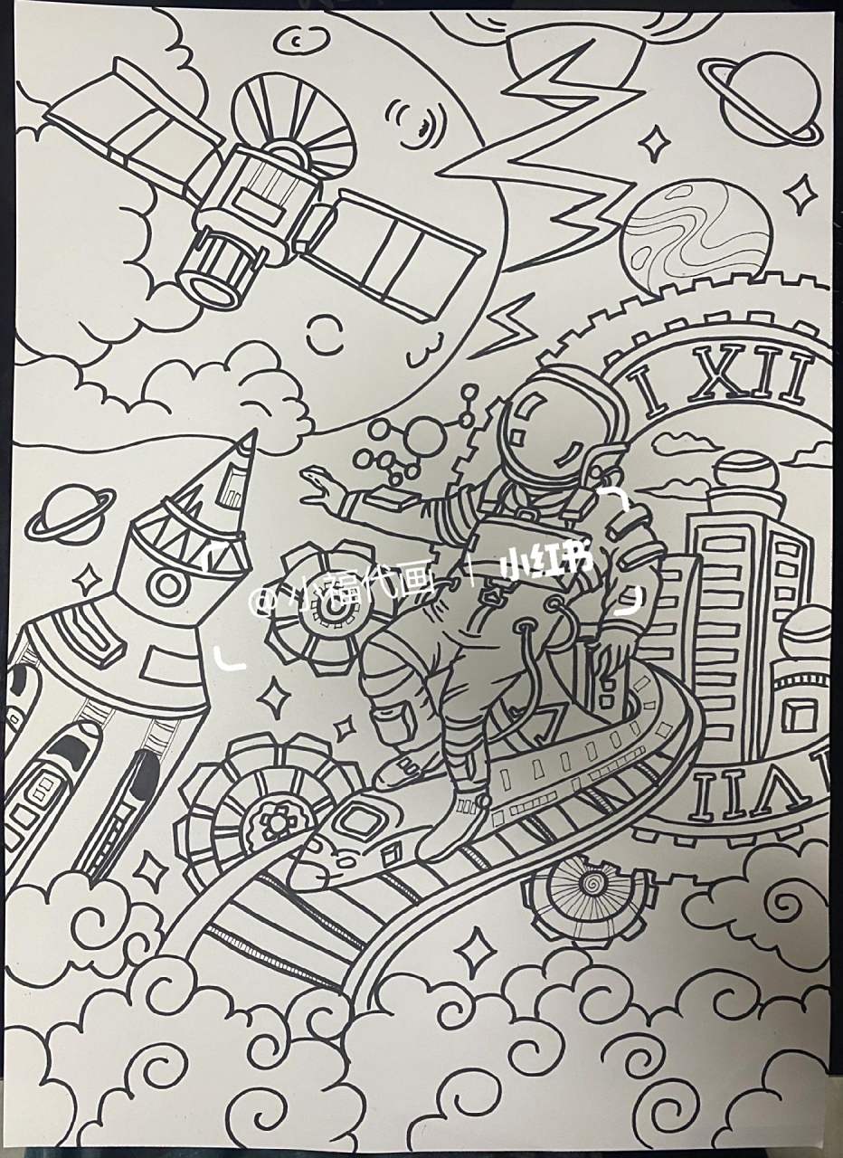 科幻科技主题绘画海报|4k马克笔含草图 科幻科技主题绘画海报|4k马克