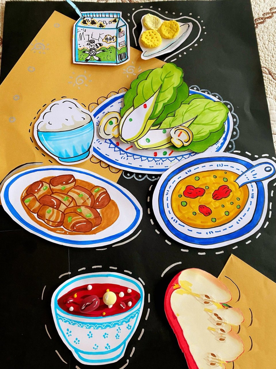 幼儿园亲子简笔画,一周食谱 04