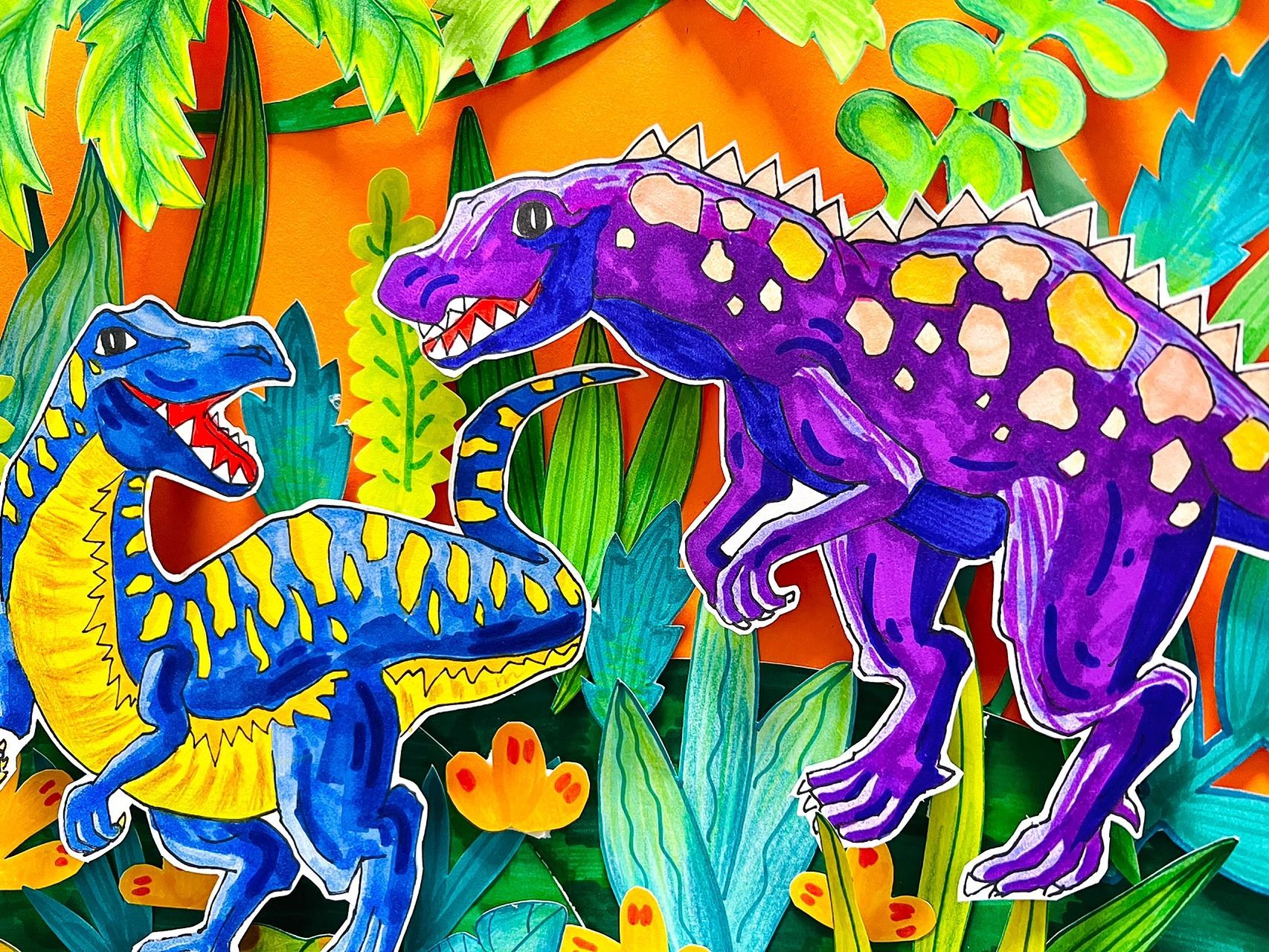 恐龙世界画画 侏罗纪图片