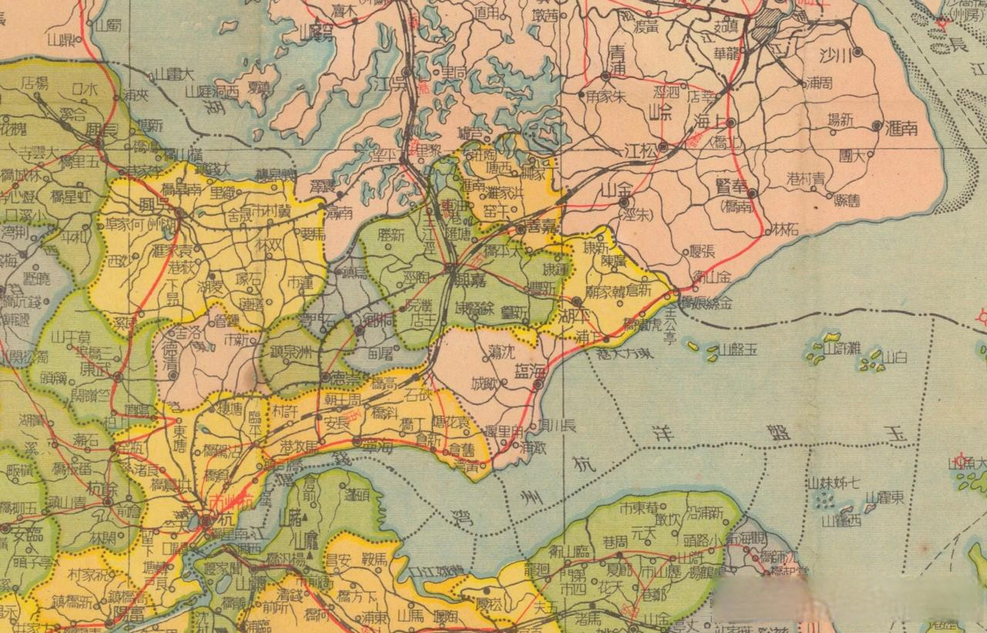 民国时期嘉兴分县地图.