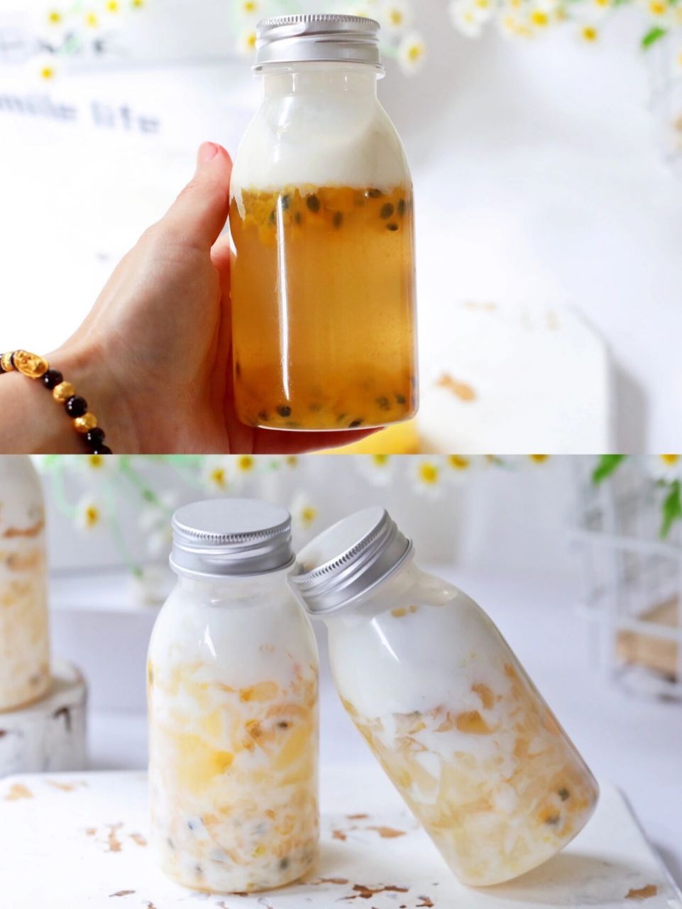 酸甜爽口75157515百香果冻撞奶75157515好喝到爆