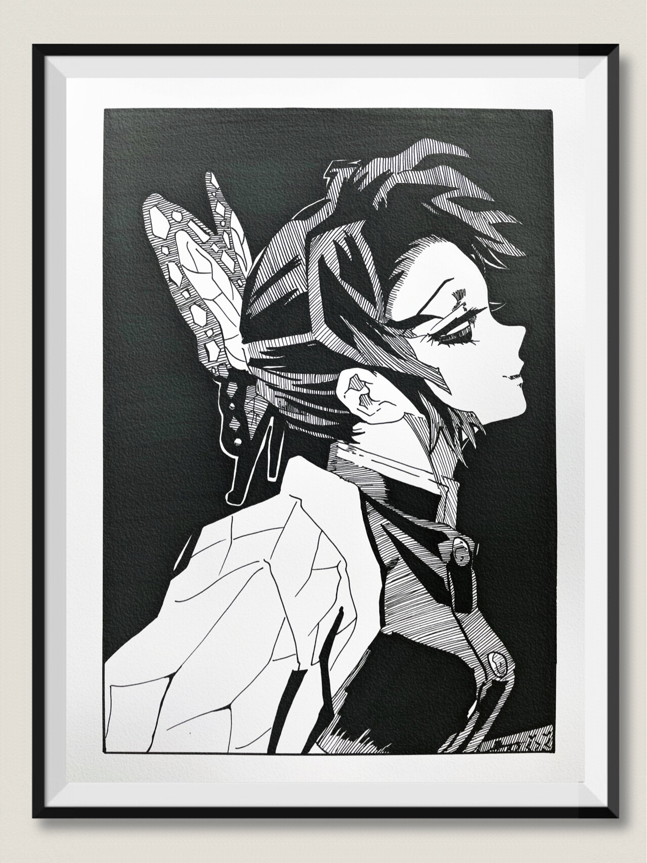 动漫手绘|鬼灭之刃蝴蝶忍|附上线稿过程