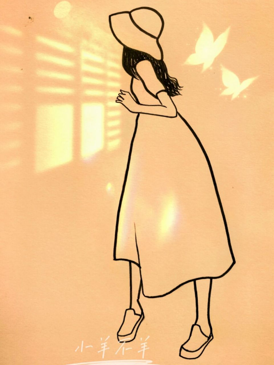 美女黑白简笔画#绘画教程80(附过程) 氛围感极简少女手绘线条简笔画