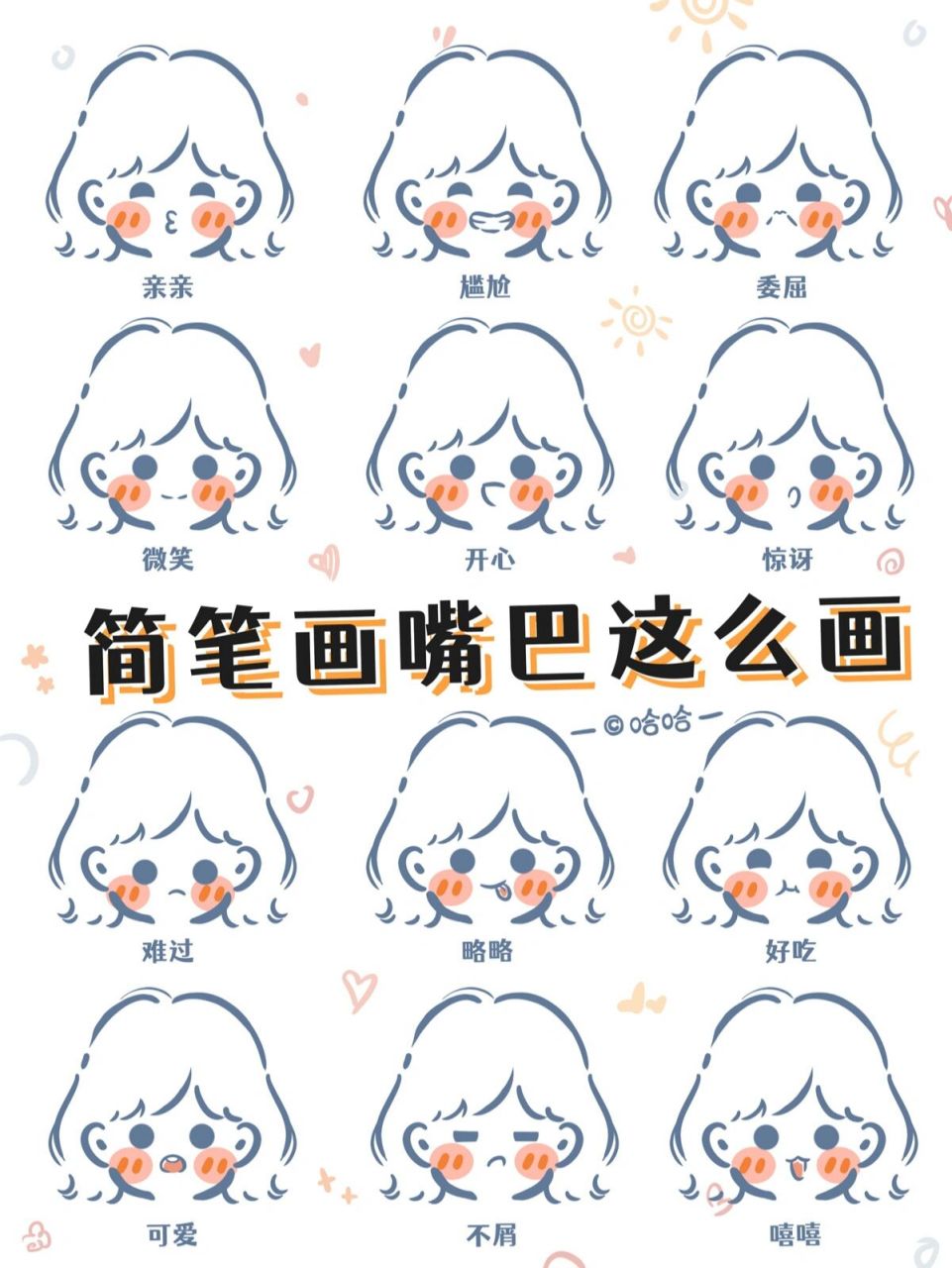 【嘴巴合集】常用简笔画嘴巴画法 超简单的简笔画少女嘴巴画法