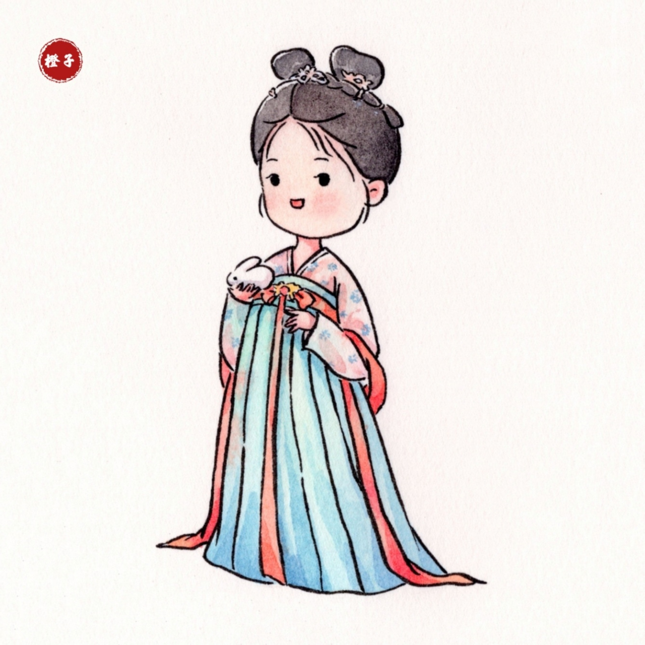 古风人物简笔画教程|👑乐嫣公主 皓嫣真香 工具: 吴竹毛笔, 史明克