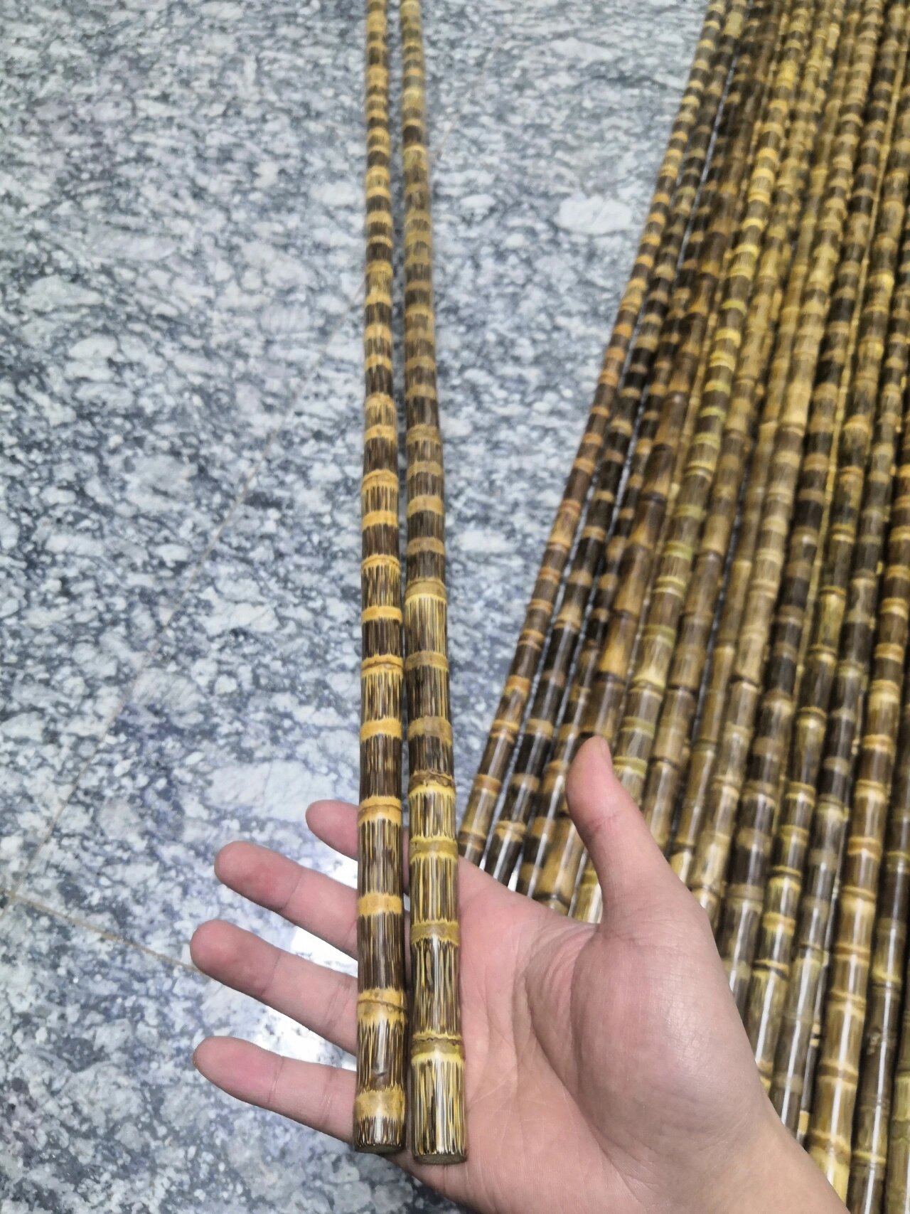 金丝竹实心竹文玩鞭杆教鞭健身晨练把玩