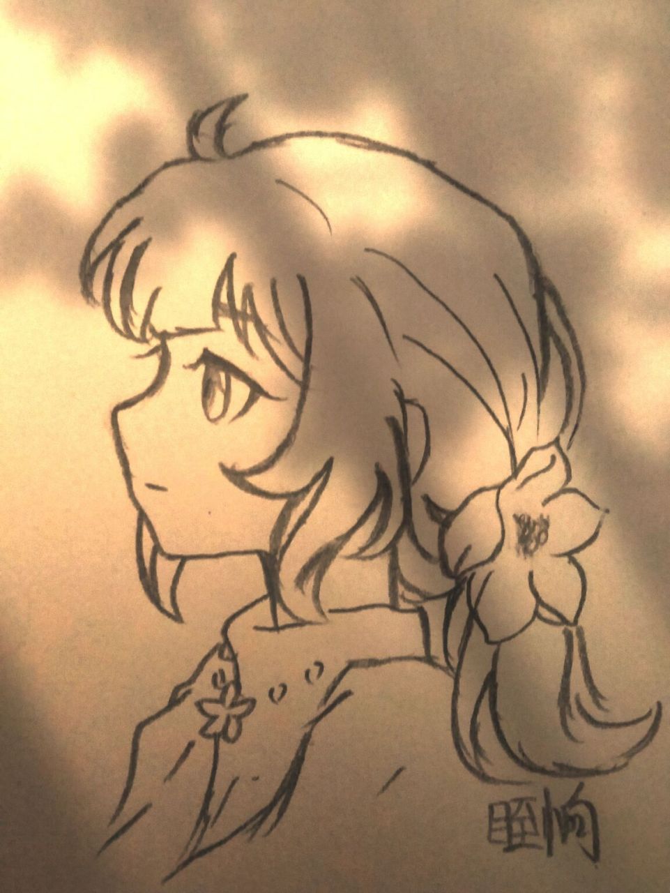 动漫侧脸93(过程图) 7815"太阳温暖早起的人,月亮陪伴熬夜的人.