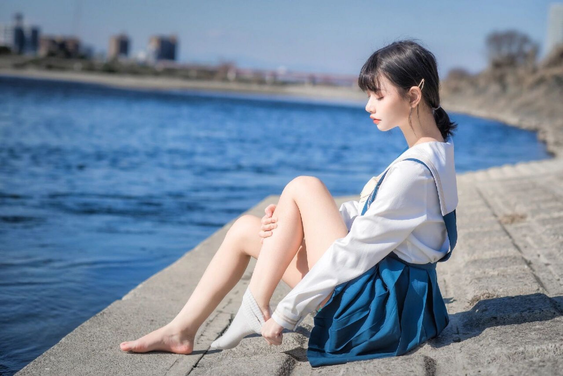 日系jk制服少女写真 小清新糖水美女 拍摄于日本东京,这套片没去那些