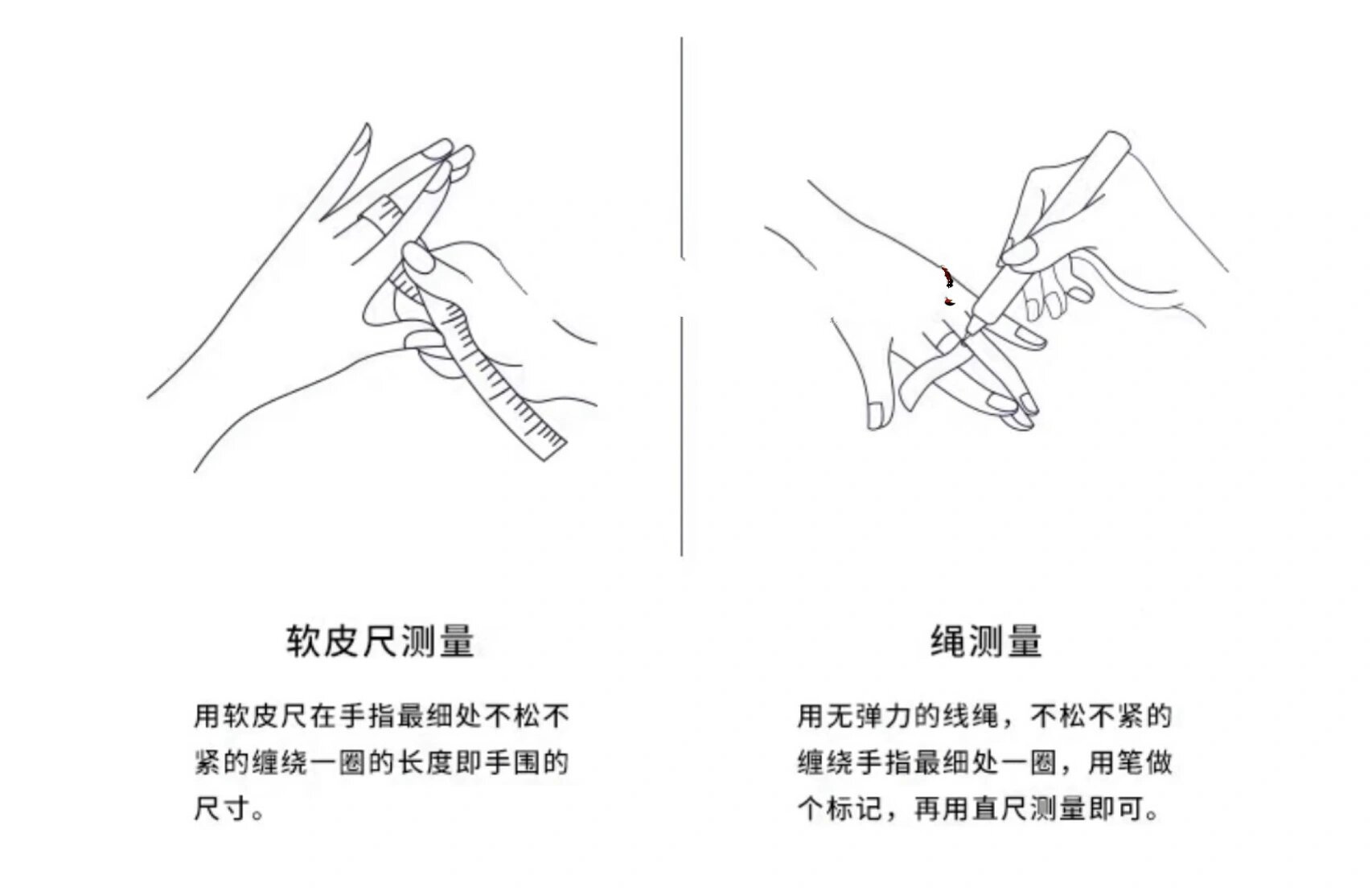 最近买戒指的宝子们激增,提供一份测量对照表60 7215测量方法