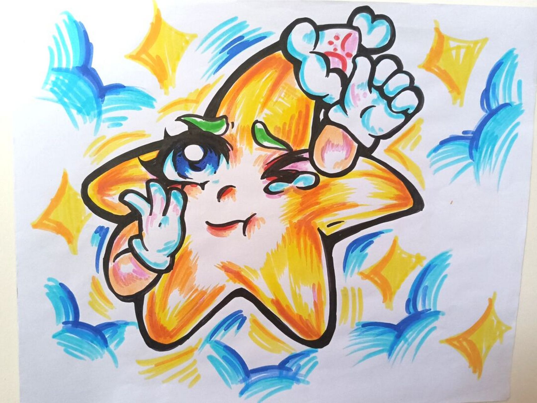 儿童画星星 原创,背景建议自改