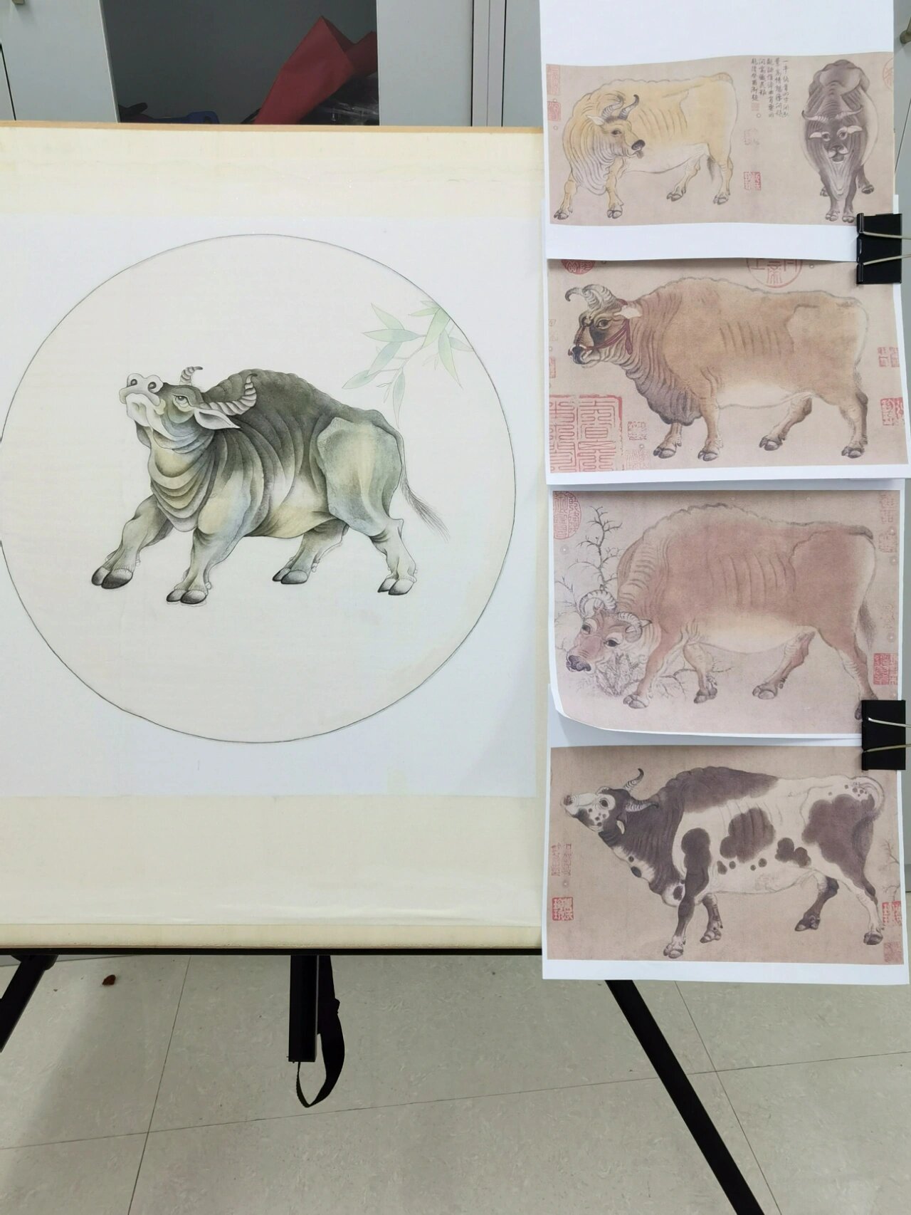 工笔画 国画《牛》作品已出