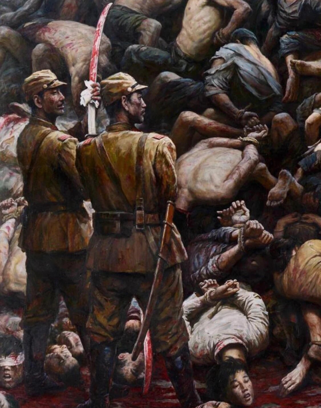 勿忘国难《南京大屠杀》李自健 1991年,李自健受星云大师之托,绘画