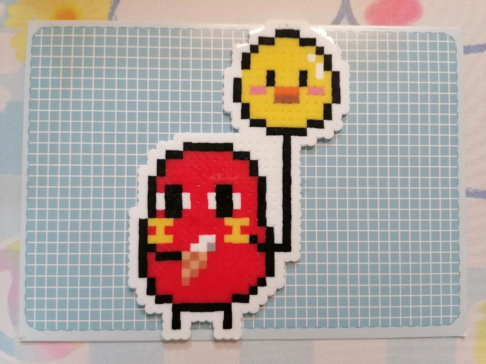 96 拼豆豆 红小豆 041 "我是红小豆,一颗梦想着被次掉～的红豆.