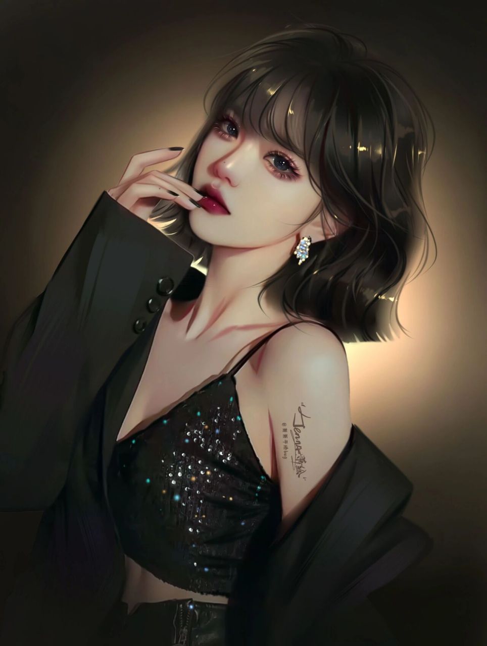 最近超爱暗黑系画风,凉快91 女生手绘头像分享,喜欢的可以保存95