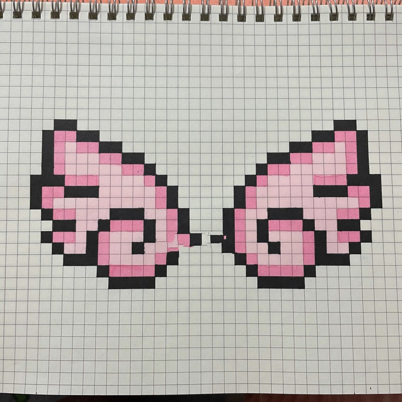 像素画临摹99 翅膀👼 笔:touch mark动漫油性80色 本子:b5网格本