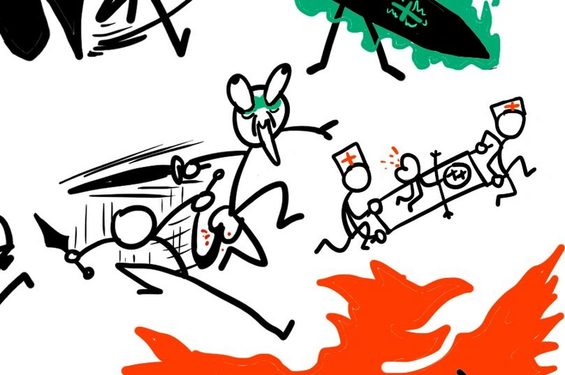 火柴人武器战斗兵器随想创意儿童画简笔画 画给孩子们看的各种兵器的