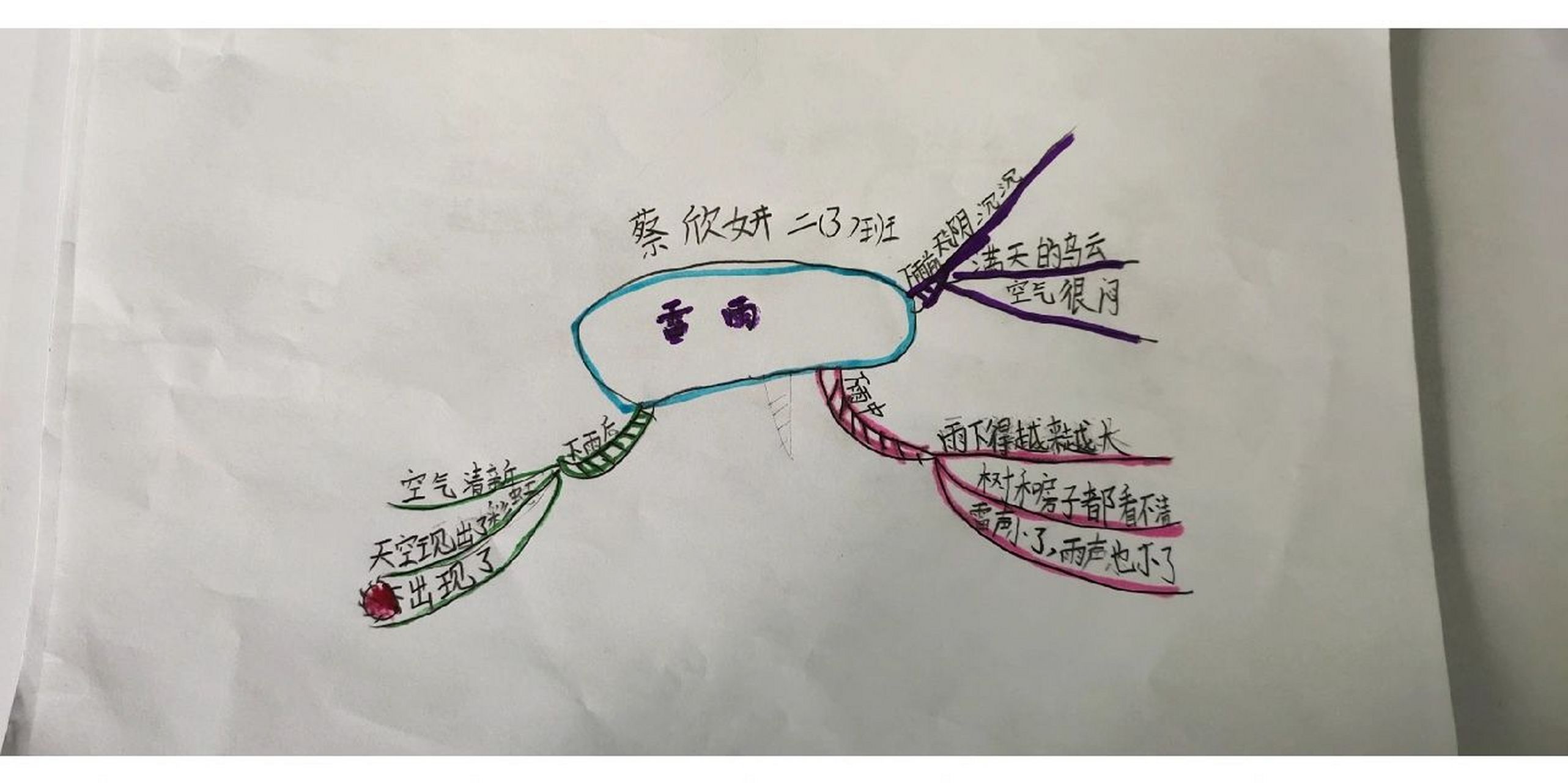 雷雨课文的思维导图图片