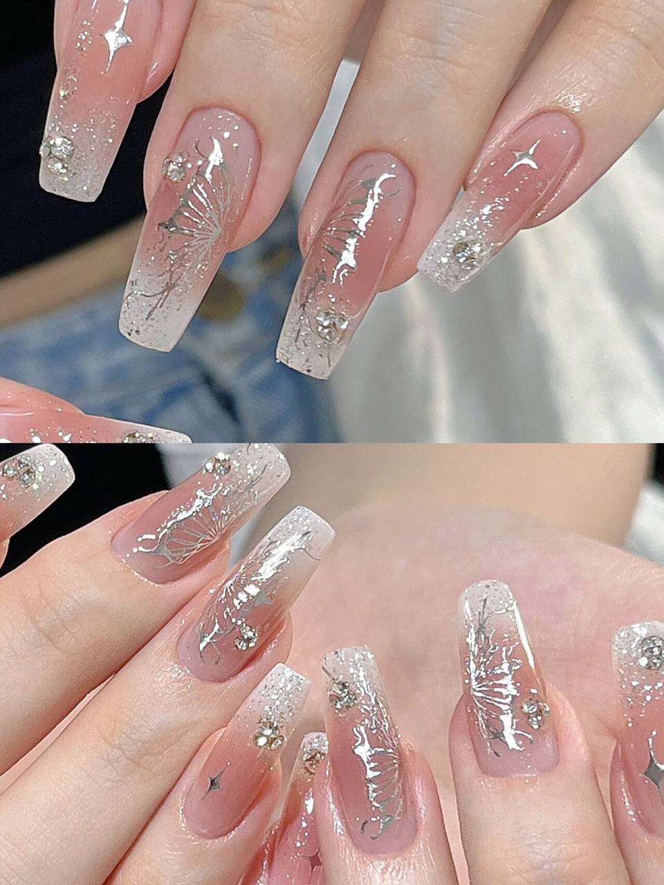 的幻彩立体液态蝴蝶翅膀星芒指甲贴,是一款网红爆款美甲蝴蝶贴纸哦!