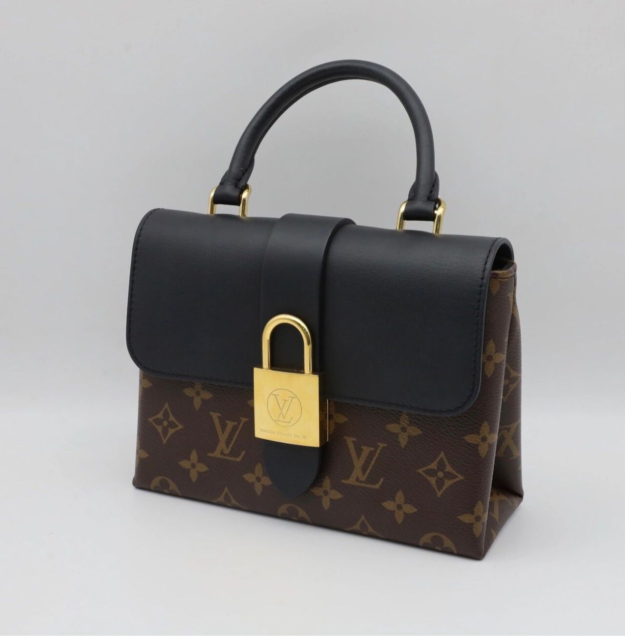 lv路易威登locky bb锁头包黑色 lv路易威登locky bb锁头包 黑色拼老花