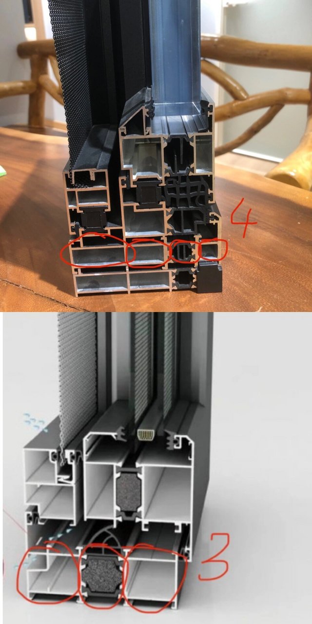 108断桥铝截面图图片