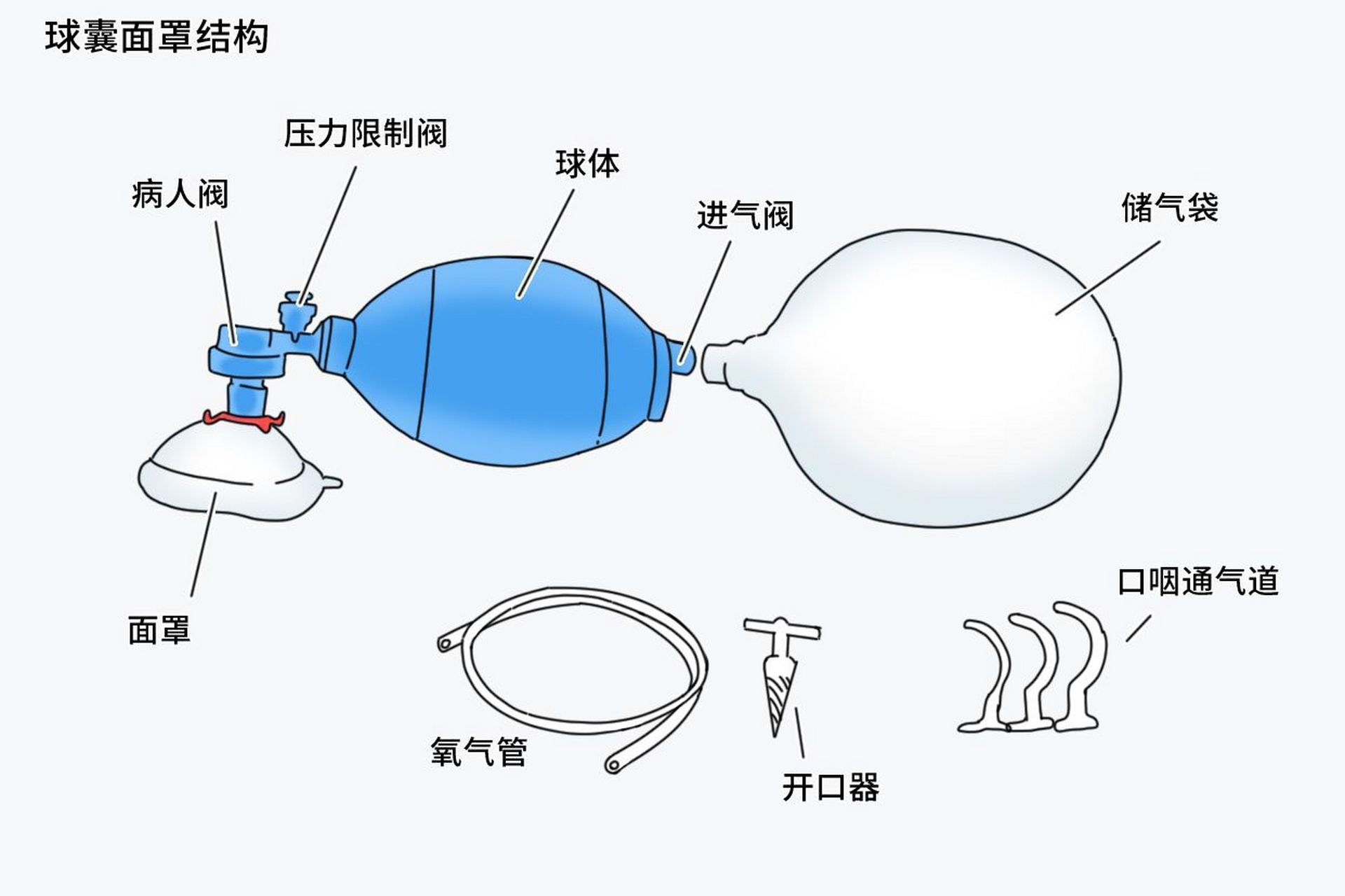 球囊面罩六个阀门是什么 78 当遇到呼吸窘迫,或者心跳骤停的患者时