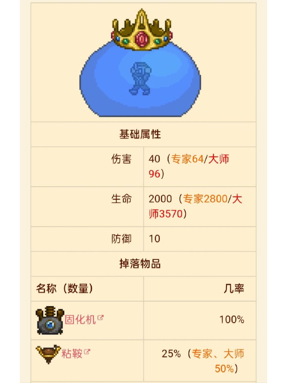 泰拉瑞亚boss(一)史莱姆王 史莱姆王是泰拉瑞亚游戏中一个难度系数较