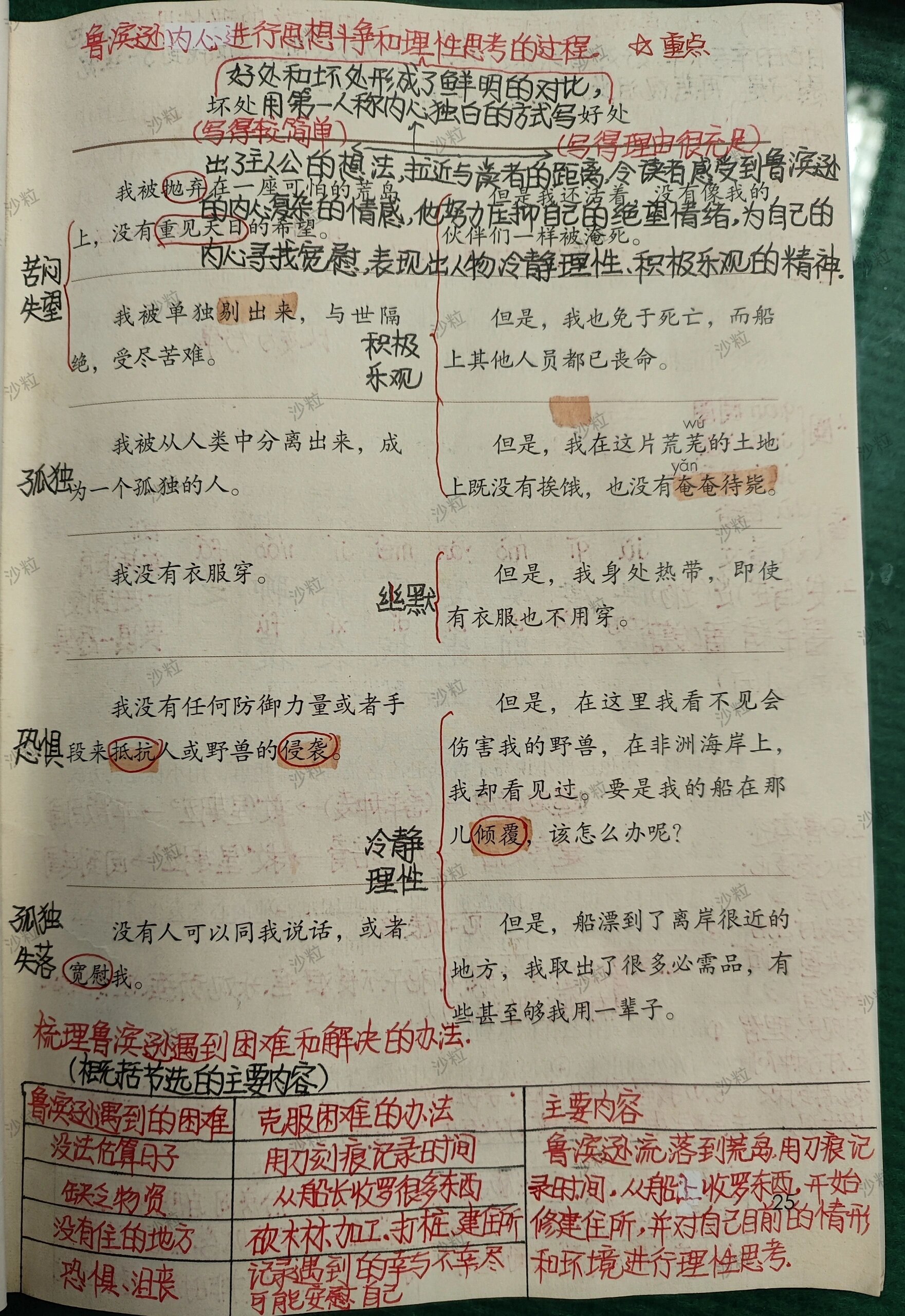 鲁兵逊漂流记课堂笔记图片