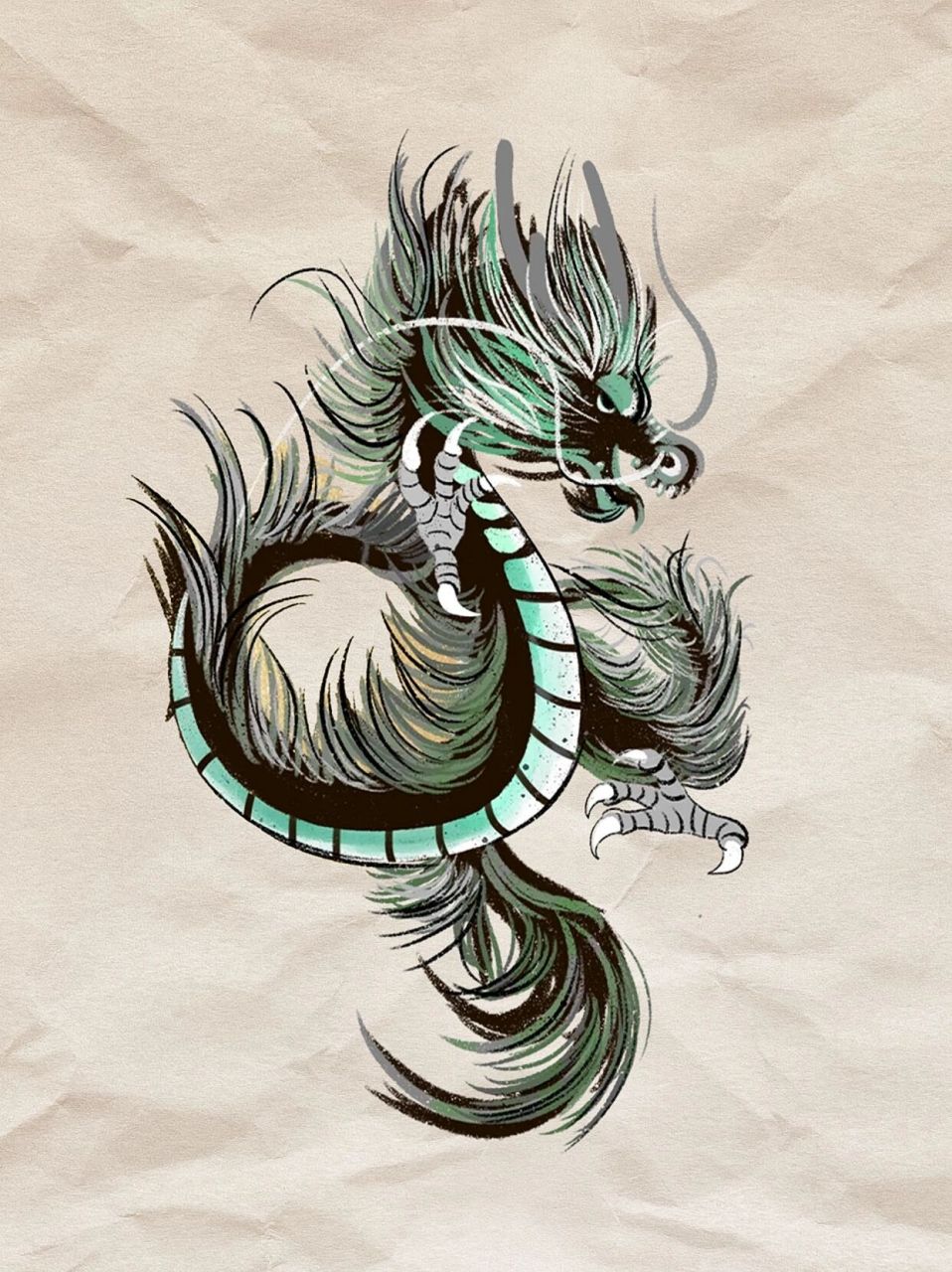 山海经上古四大神兽93|圣兽之王95|免 宝宝们,我今日分享一组国风