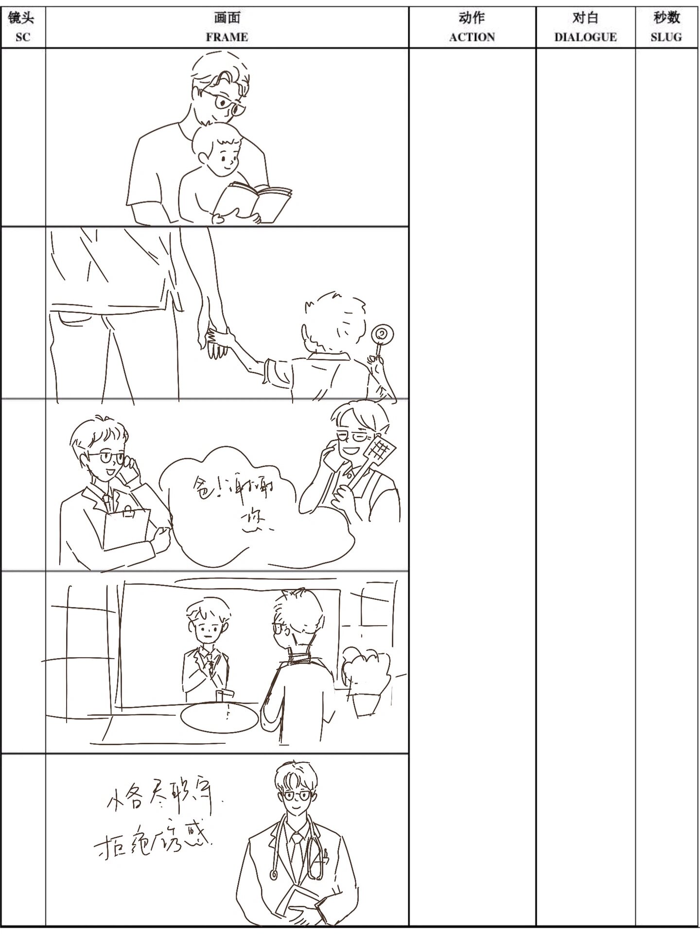 动画分镜草图 分镜脚本草图 绘画工具 procreate