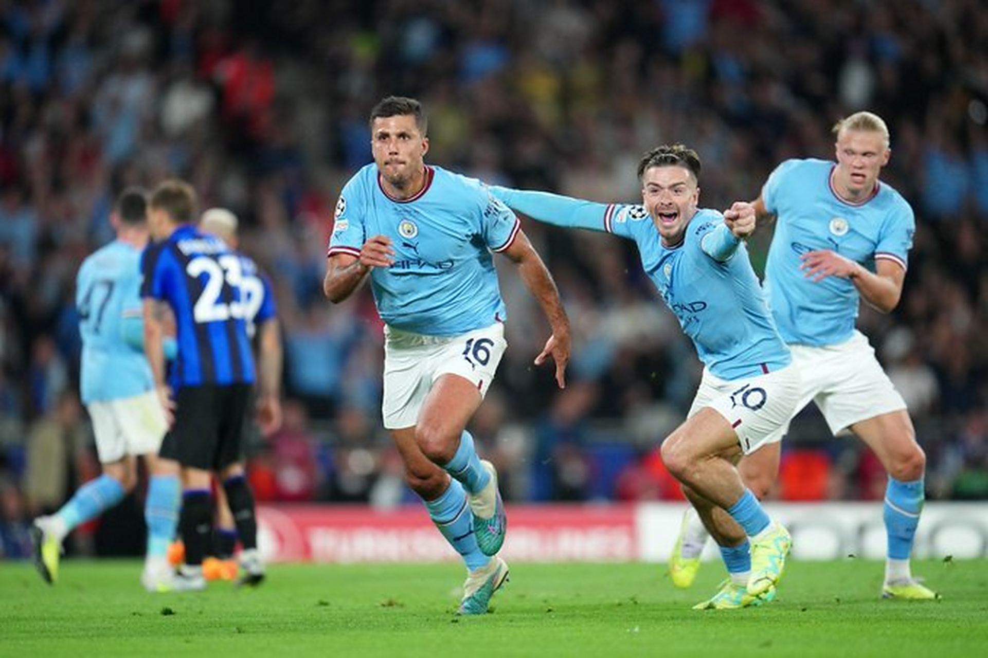 曼城夺得欧冠冠军#曼城首夺欧冠冠军#罗德里破门