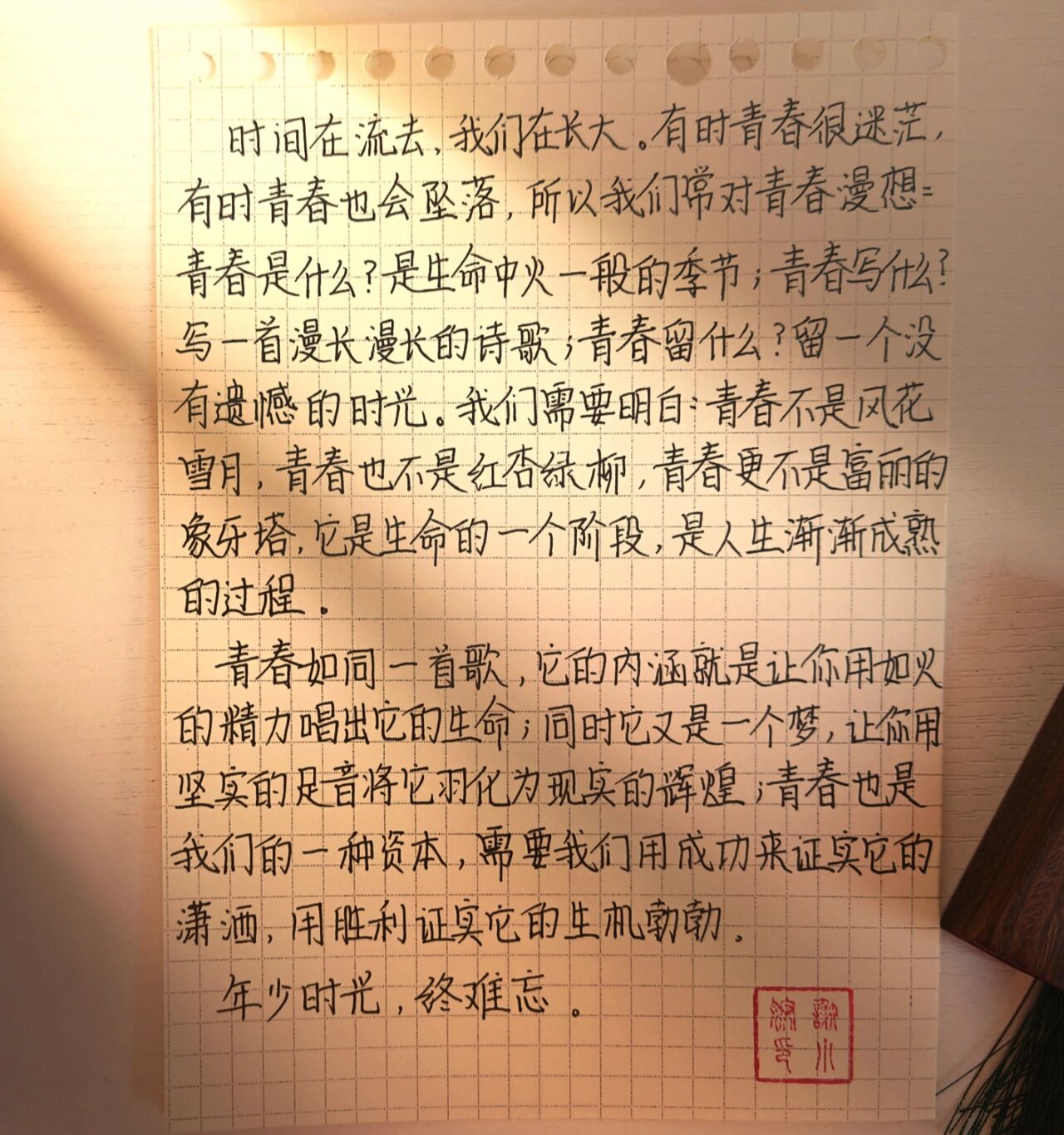 语文摘抄高中素材青春图片