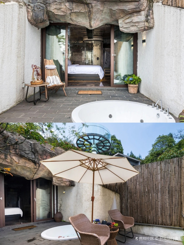 探店|七里坪远山云驿民宿_成都峨眉山这间私汤树屋也太有度假感了!