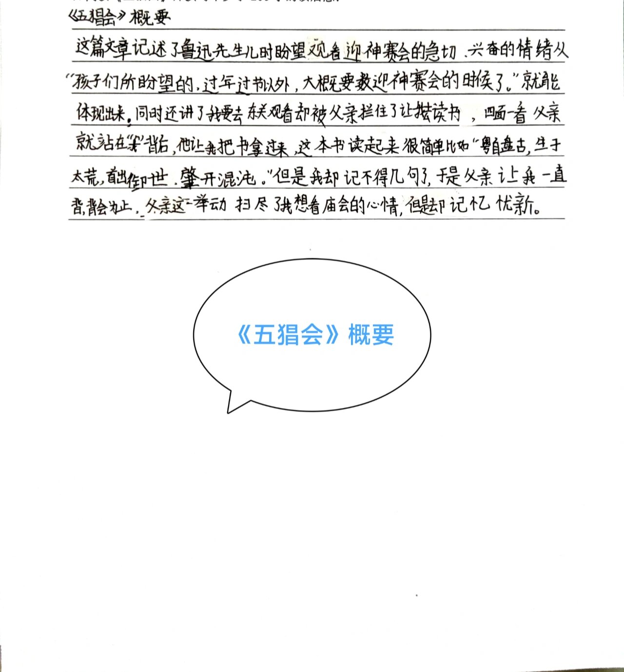 读名著《朝花夕拾》之《五猖会》概要