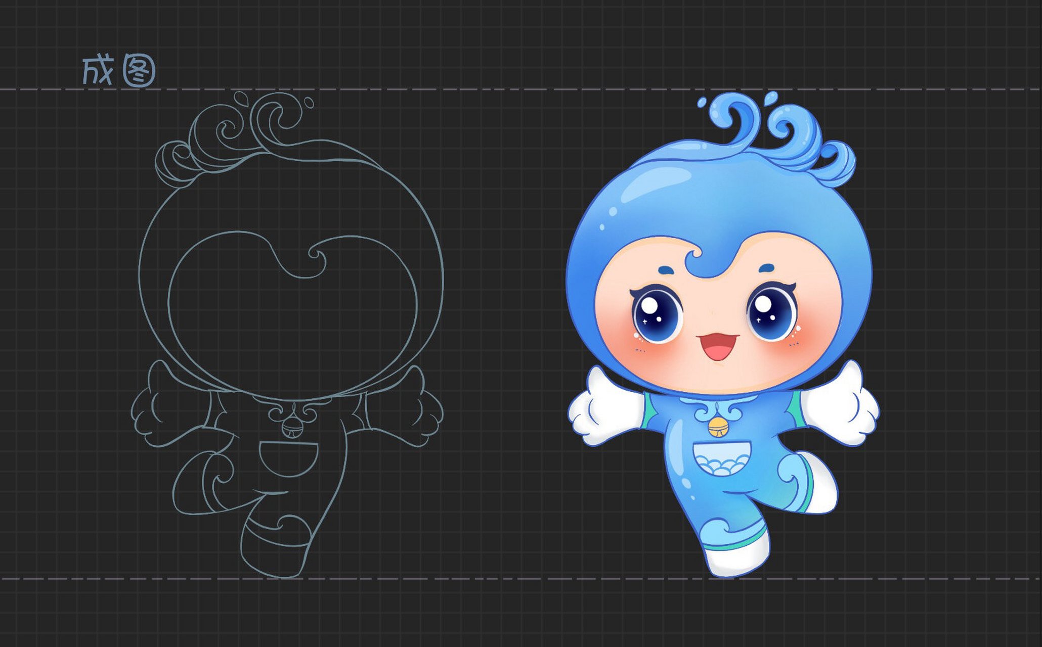 ip形象设计|校园吉祥物 95七色花为原型:七色花花瓣颜色丰富,象征着