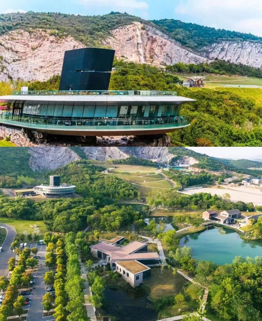 矿坑之内,欢乐之上,汤山矿坑公园风景优美,依山而建,这里曾经是南京最