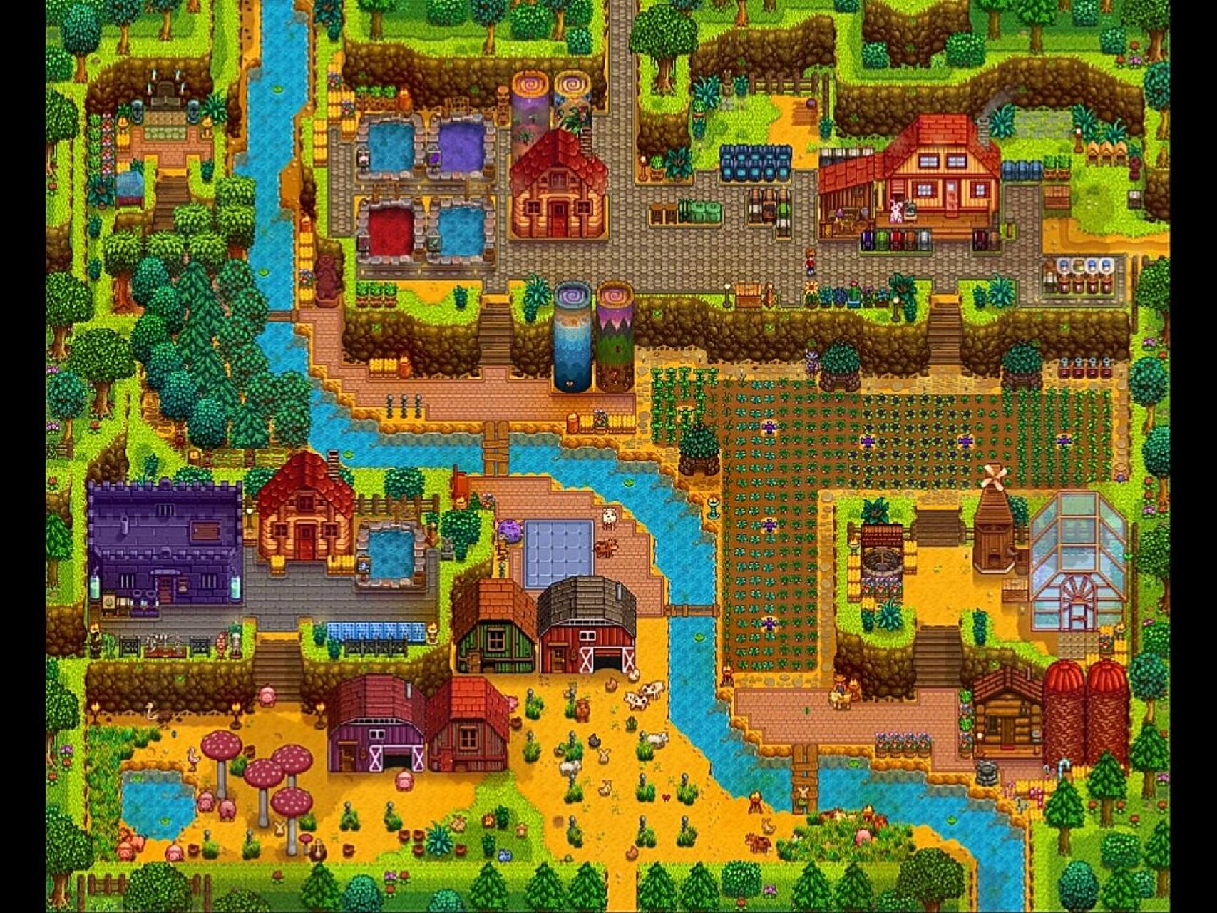 星露谷 三种农场布局 三档:山顶农场(图一) 二档:标准农场(图二) 一档