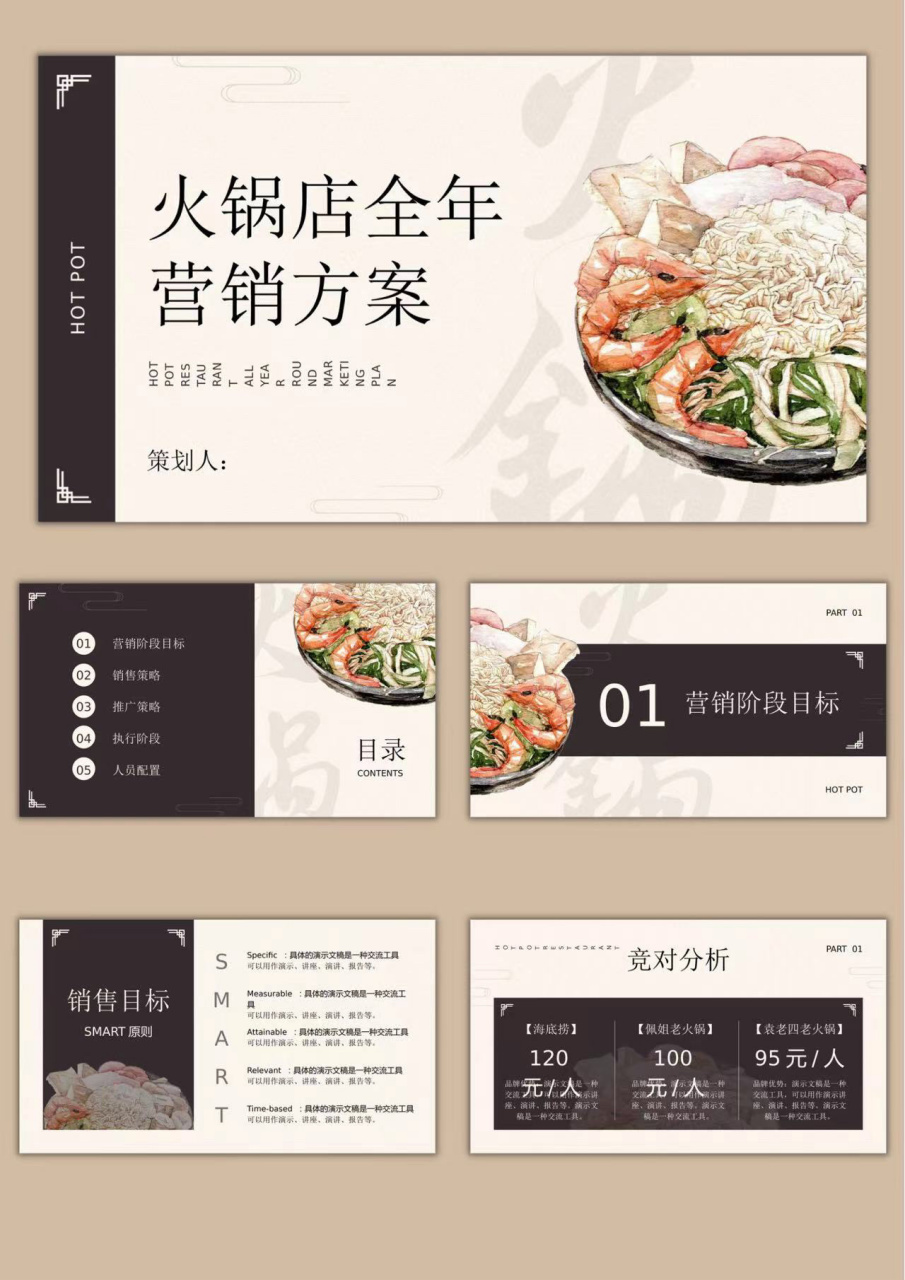 火锅 美食 介绍ppt模板 共15页 图片和文字皆可自由编辑 冬日火锅