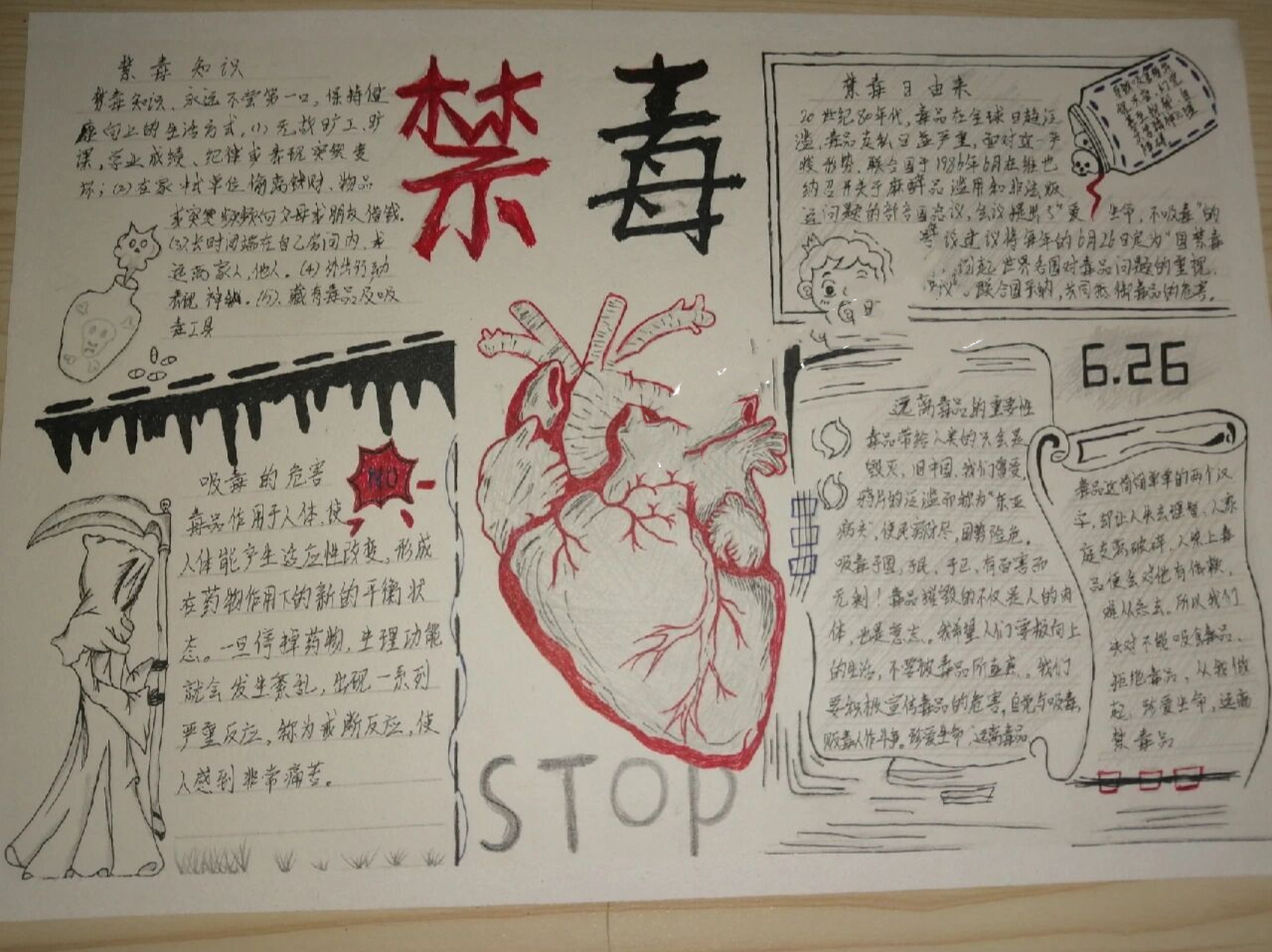 禁毒手抄报 国家禁毒日又快要到来了噢